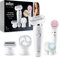 Braun Silk-épil 9 Flex Beauty Set Epilator With Flexible Head for Easier Hair Removal, Electric Shaver & Trimmer, FaceSpa, Pressure Guide, Wet & Dry, UK 2 Pin Plug, 9-100, White