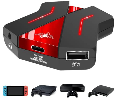 SPIRIT OF GAMER - CROSSGAME 2 Adapter - Spielen Sie Tastatur und Maus auf Videospielkonsolen Dank der Konverter : Switch / PS4 / PS3 / Xbox ONE - 1 x 3,5 mm Klinkenbuchse für Spielkopfhörer