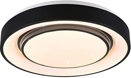 Reality Leuchten WiZ LED Deckenleuchte Mona R65041032, 20 Watt RGBW LED mit 16 Mio. Farben + 64.000 Weißtöne + 18 Licht-Szenen, Steuerung über App + Sprachsteuerung + Wandschalter, Schwarz Matt