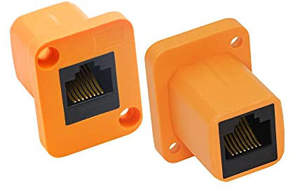 RIIEYOCA Ethernet Buchse,D Typ Modul rj45 Buchse, Ethernet Adapter Cat6 Panel Mount Buchse/Buchse Erweiterung LAN-Netzwerkanschluss，für Comput, Laptops, Router, 2 Stück