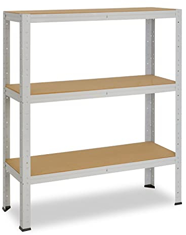 shelfplaza® 90x110x30cm OFFICE Lagerregal Büro Schwerlastregal lichtgrau/Metall Regal Büro mit 3 Böden/Kellerregal, Werkstattregal/Steckregal Metall 175kg Traglast/Büro Regal für Ordner