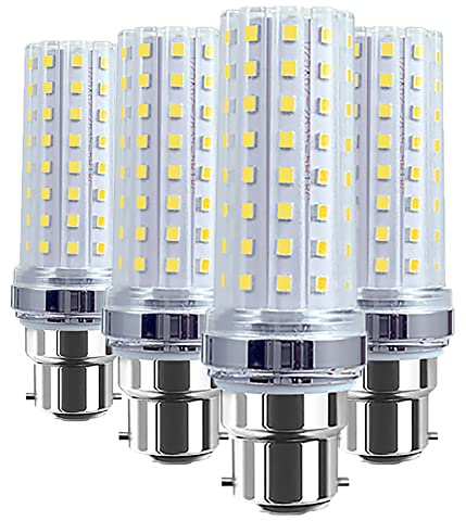 20W LED Candelabra Light Bulb B22 LED Corn Bulb Equivalent 180W Incandescent Bulb Not Dimmable Decorative Bulb for Ceiling Fan Pendant Light Chandelier Light 4000K Neutral Light AC85-265V 4 Pack