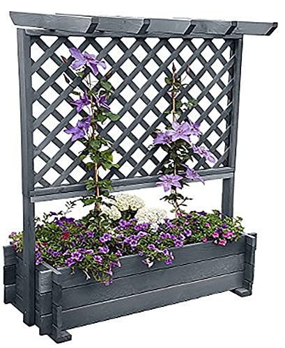 Beauty.Scouts Rankkasten Pergola klein Eros Kasten grau wetterfest 102x65x140cm Blumenkasten Blumenkasten Rankhilfe Pflanzen Gartenpflanzen Outdoor Garten stabil