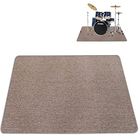 PPGE Schlagzeugteppich Schallschutz Teppich Schlagzeug Schlagzeug rutschfeste Matte Trommel Teppiche Schalldämmung Klavier Matte Drum Teppich Schallschutzmatte Boden (Size:200×160 cm,Color:Braun)