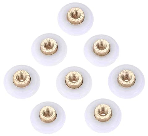 L-MEIQUN 8 x Nylon Shower Door Rollers/Runners/Wheels, 18mm Diameter Greenhouse Door Wheels (Outer Diameter : 18mm)