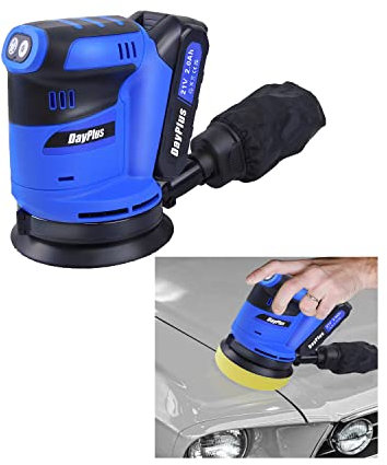 Lijadora de detalle Mouse Multilijadora 190W 11.000 OPM diámetro órbita 2.8 mm Bandeja de Arena 5” 15 * 11 * 8.5CM Con 1 batería de 2,0 AH, 1 cargador, 20 lijas, 1 bolsa para el polvo