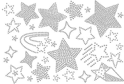 ORIGACH 31 Stück Stern Kristall Strass Patches zum Aufbügeln für DIY | Stern Bling-Aufkleber, Selbstklebende Applikationen, Glitzer Patches für Kleidung, Taschen, Reparatur, Dekoration, Basteln