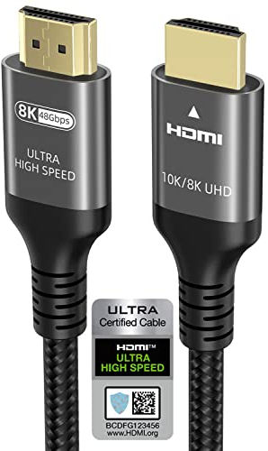 Ubluker 10K 8K 4K HDMI Kabel 48Gbps 7.5M, Zertifiziertes Ultra High Speed HDMI® Kabel 4K 240Hz 144Hz 8K 60Hz 0.01ms HDR10+ ARC eARC HDCP2.3 Netflix Roku TV PC Monitor Projektor PS5 Xbox