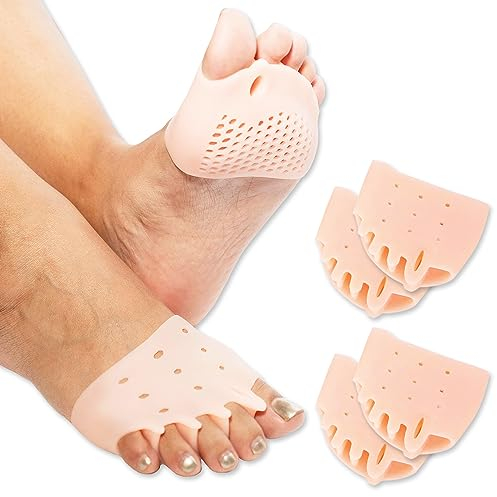 SUPLYMAR Separador Dedos Pie de Silicona con Corrector de Juanetes, Adecuado para Utilizar Dentro de Calcetines y Todo Tipo de Calzado. Almohadillas para Pies de Gel, Alivio del Dolor Metatarsiano.