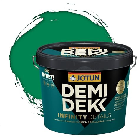 Jotun - Peinture Bois, Lasure Opaque pour Extérieur et Intérieur Satinée - DEMI DEKK INFINITY DETAILS - RAL 6024 - Vert SIgnalisation - 3L