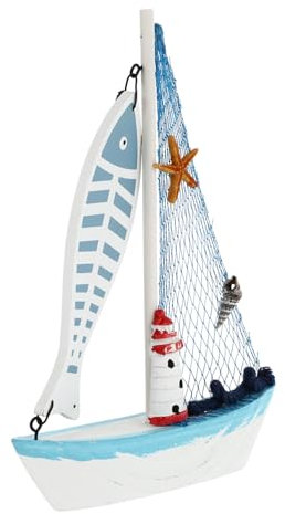 EXCEART Segelboot-bastelarbeiten Elegante Segelboot-Dekorationen Kreative Bootsmodelle Mediterrane Schiffsdekoration Segelboot-schmuck Für Wohnraumdekoration