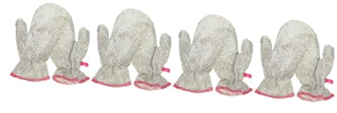 Garneck 4 Paare küchenlappen handschuhe Haushaltsreinigungshandschuh Küchenreinigungshandschuh Putzlappen Küchenwaschhandschuh lange spülhandschuhe sauber Geschirrspülmittel Bambusfaser