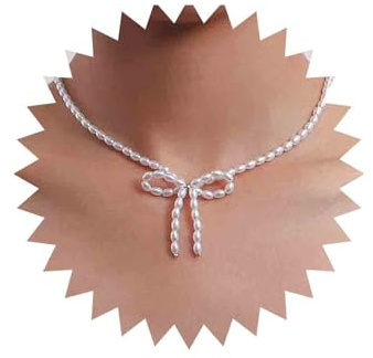 Inateannal Boho Perlen Choker Halskette Perlenbogen Anhänger Halskette Weiße Perlenkette Halskette Silber Kurze Perlenkette Hochzeit Perlenkette Schmuck Für Frauen Und Mädchen