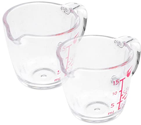 Cabilock Juego de 2 Tazas Medidoras con Escala Anidada Graduadas Pequeñas Soporte para Cocina Fácil de Usar Vidrio