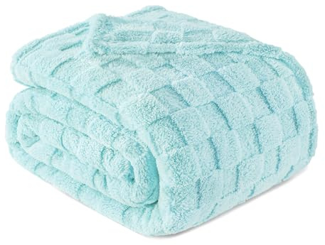 Exclusivo Mezcla Manta Sofá Azul Claro - Manta para Cama, Manta Polar, Franela Doble Cara Suave, Calidez Ligera, Todas Estaciones, 130x150 CM