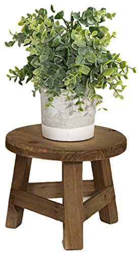 Taburete de madera para macetas, soportes redondos de madera para plantas, accesorios de jardinería, soportes para macetas, taburete rústico para decoración de interiores, entrada,