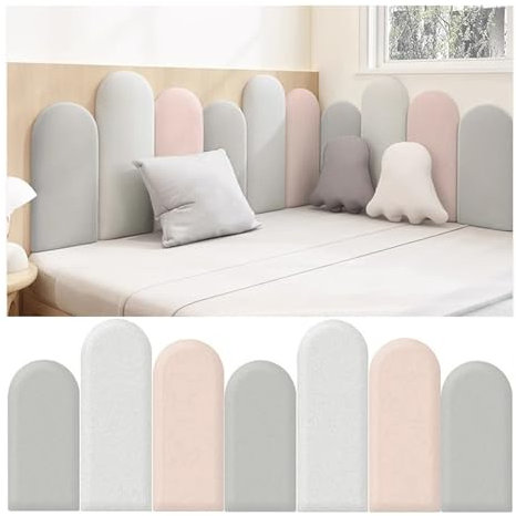 Wzmazingly Polsterpaneel Wand, Kopfteil Für Bett, 3cm Dick Bett Aufkantung Wandpolsterung, Selbstklebend Kopfteil Wandkissen Für Kinderzimmer Dekoration