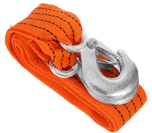 GLEAVI Cinta De Remolque con Gancho Metros Toneladas Cuerda De Remolque Fluorescente para Vehículos y Camionetas para Rescate y Auto- Ligera y Portátil