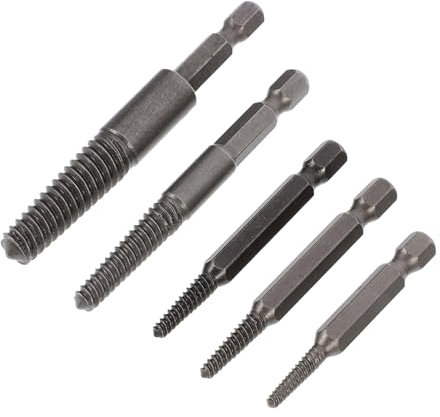 jojofuny 5pcs Broken Damaged Screw Extractor Drill Bit Set with Hex Shank Stripped Screw Remover for Home and Workshop Use