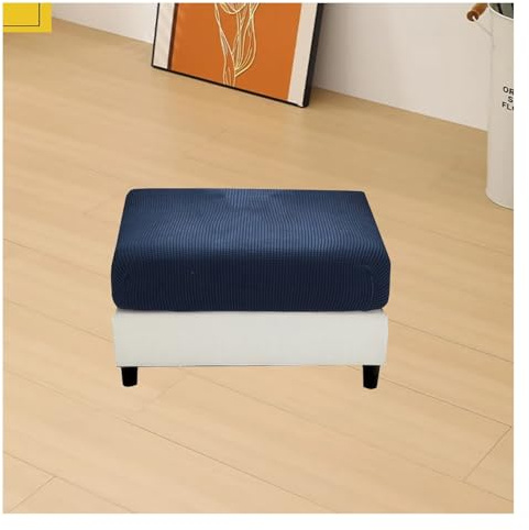 ILiemao Bezug Hocker Quadratisch/Rechteckig 30x40/60x70/100x120 cm Hocker überzug Schonbezug Bezug für Fußhocker Stretch Ottomane Abdeckung Hockerabdeckung(G9,45-55 cm/18-22 in)
