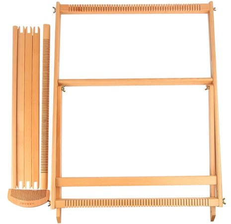 Webstuhl-Set, Webrahmen-Webstuhl, Handwebstuhl aus Holz, Webset mit extra großem Webrahmen, Kreativ-Strickmaschine für Anfänger und Experten