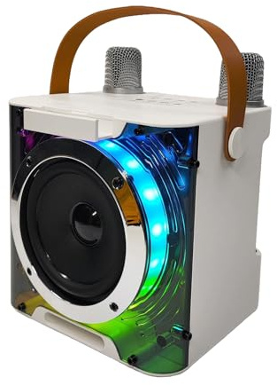 CHOYUE Karaoke Machine with 2 Wireless Microphones BT Microphone and Speaker KTV Set with RGB Light Effects Handheld Mic Lightweight Portable Karaoke System Gifts for Birthday Home Party Outdoor