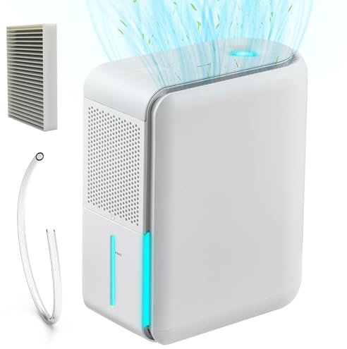 3 In 1 Humidifier Dehumidifier Combo With Air Filtration, Humidifiers Dehumidifier For Home Bedroom With Drain Hose Humidity and Temperature Display,4 Modes,7 Color LED Lights,Timer Set
