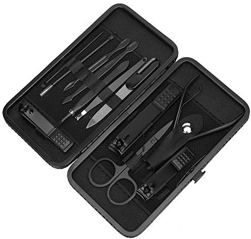 Juego de manicura Kit de aseo profesional, juego de cortaúñas de 12 piezas, kit de aseo profesional, conjunto de cortaúñas de manicura y pedicura