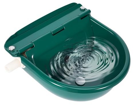 Automatische Tränken mit Schwimmerventil Pferdetränken Aus Edelstahl | mit Schwimmer und Abflussloch Viehtränke Schüssel Tränkebecken für Hunde Pferde Kühe Ziegen Schafe (Dunkelgrün, Klein)