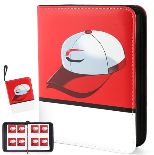 Premium Collectible Trading Card Albums,Card Binder Fits 400 Cards with 50 Removable Sleeves,Display Game Card Case book Holder, Boys Hats Themes