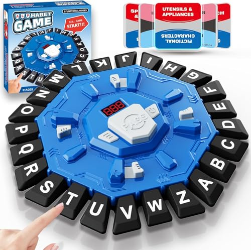 Usper Buchstaben Spiel Rasende WöRter Deutsch Gesellschaftsspiele FüR Erwachsene, Wortspiel Think ABC WöRter Sturm Spiel Buchstabenspiel Mit 26 Wortspiel Words Mit Timer (Blau Spanien)