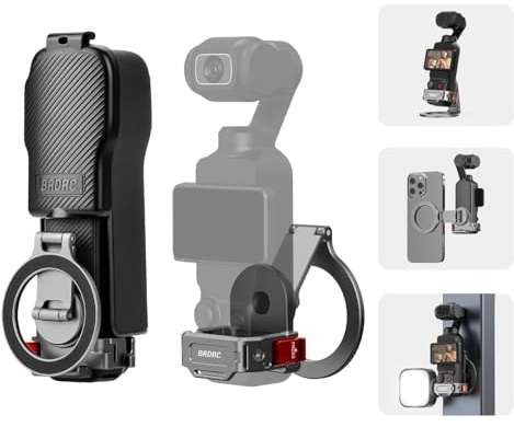 BRDRC Magnetisk Pocket 3 4 telefonhållare, magnetisk expansionsadapter i aluminiumlegering med kall släde för DJI OSMO Pocket 3 4 Creator Combo Tillbehör