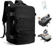 SZLX Sac à Dos Sous Vide Voyage 40x30x20 avec pompe Bagage Cabine 40x30x20 Ryanair Wizz air Easyjet Sac de Voyage Sous Vide Bagage à Main Avion Femme Sac à Dos Ordinateur Portable 14 Pouces Homme