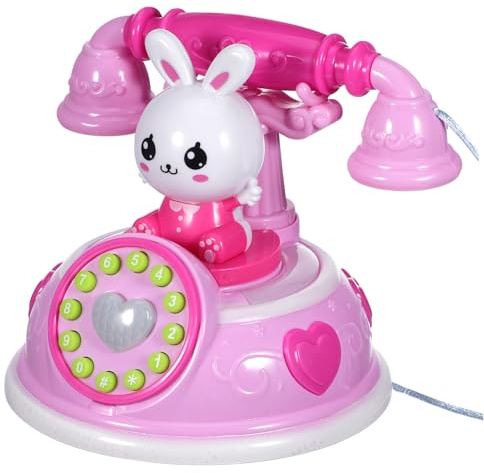 GARIOUANS Teléfono de Juguete Infantil Rosa de Plástico para Niños Función de Juego de Roles Resistente y Divertido para Jugar en Casa Obsequio Color Aleatorio
