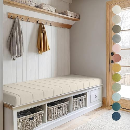 Fensterbankkissen Nach Maß - 5 cm Dickes, Wasserdichtes & Kratzfestes Sitzpolster, Maßgefertigte Bankauflage für Indoor & Outdoor, Eckbank, Hocker, Stühle und Fensterbank