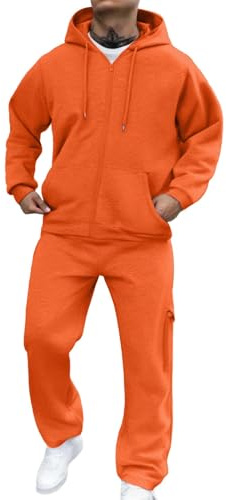 Tuta Da Ginnastica Uomo Comodo Larghi Felpe Con Cappuccio E Pantaloni Fitness Tinta Unita Jogging Completi Sportivi Leggera Con Tasche Abbigliamento Sportiva Palestra Manica Lunga Tuta 2 Pezzi