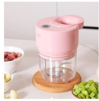WRJAHCG Tritatutto 500 ml, Tritatutto da Cucina Elettrico, Multifunzione con 4 Lame Affilate, per Carne Verdura e Frutta, Cucina di casa, Sala da Pranzo, Campeggio,Rosa