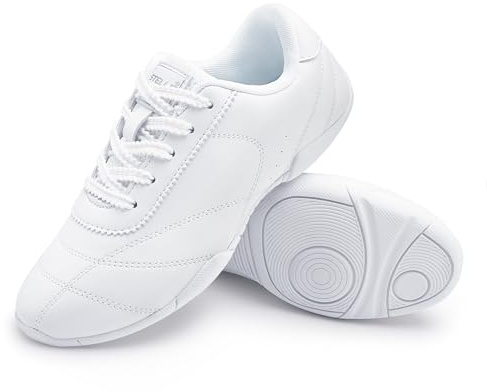 Stelle Cheer Shoes Women White Cheerleading Shoes Athletic Training Girls Cheer Shoes Breathable Lightweight Cheer Sneakers（White,10MW）