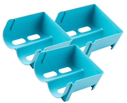 Artibetter 3 pezzi Portabottiglie per Frigorifero Impilabile in Plastica Blu Organizer Multiuso per Birra e Bevande Scaffale Compatto Antiscivolo per Cucina e Refrigeratore Lattine
