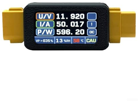 ComfyHarbor Per XT60 30A amperometro bidirezionale 5-34V DC Power Meter con schermo a colori per scarica carica batteria RC e rilevamento della temperatura