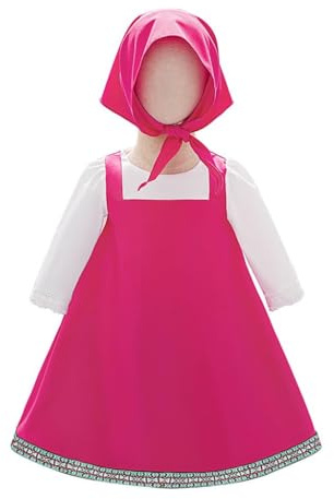 Lito Angels Déguisement Robe Folklorique Sarafan Fille, Fuchsia, 2-3 ans