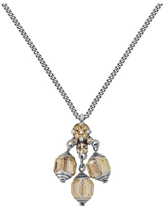 Konplott: Kette/Anhänger Crystal Snake, moderner dreifacher Kristallkugel-Anhänger inklusive Kette, für Damen/Frauen (beige)