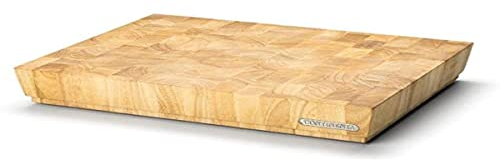 Continenta Profi Hackblock aus hochwertigem Gummibaum Stirnholz, massive Holzwürfel einzeln verleimt, Profi Qualität Schneidebrett, 48 x 36 x 7,3 cm