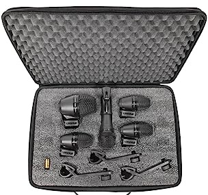 Shure PG Alta - Kit de micrófono de batería de 5 Piezas para Tocar y Grabar Bateristas, Incluye micrófonos, Soportes y Cables con Opciones para Bombo de Patada, Caja y Tom (PGADRUMKIT5)