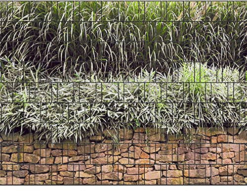 PerfectHD Zaunsichtschutz - Motiv Steinmauer - Sichtschutz für den Garten - 2,50 x 1,80 x 0,19 m - 9 Streifen - 30 Varianten