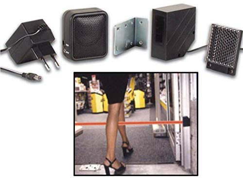 Velleman Kabelgebundene IR-Lichtschranke, 7 m Reichweite, IP44, Infrarot-Zugangsmelder mit 12 V Stromversorgung, einstellbarem Alarm-Lautsprecher und fotoelektrischer Technologie für Zugangskontrolle