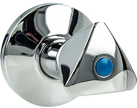 tecuro Parte superiore del rubinetto 1/2 pollici per valvole di intercettazione a incasso, acqua fredda calda con manico triangolare in metallo