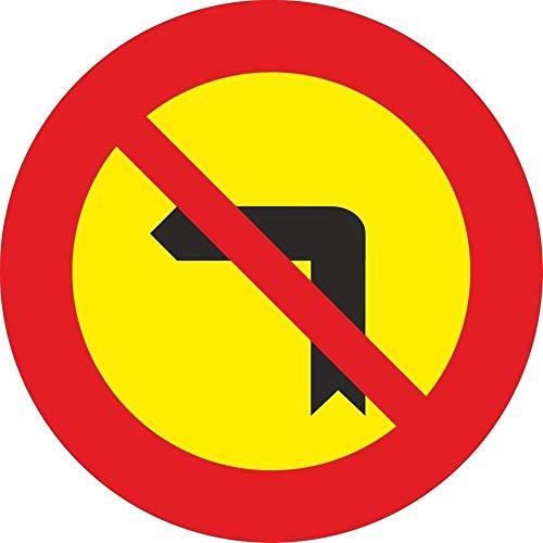 Normaluz V10019 - Señal Vial Redonda Giro A La Izquierda prohibido Metalica Termolacada 50 cm