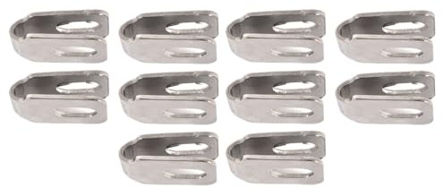 Gittermattenklemme Edelstahl 10er Set – Doppelstabmatten Halter mit Lochmaß 9x15 mm für Wand, Holzpfosten & T-Pfosten – Gittermattenhalter Zaunbefestigung