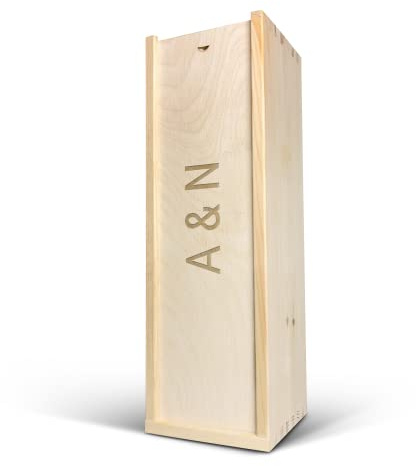 Cassetta vino in legno personalizzata – Scatola regalo con incisione per bottiglia 75 cl